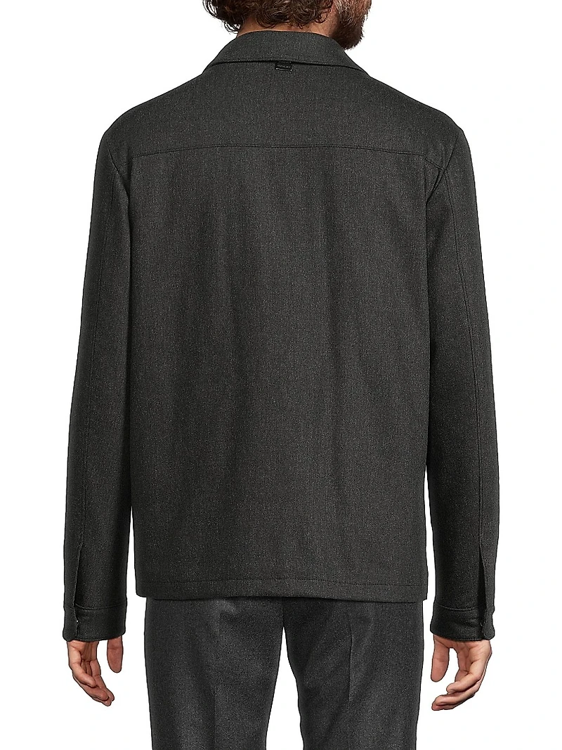 Water-Resistant Wool-Blend Shirt Jacket