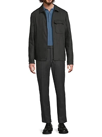 Water-Resistant Wool-Blend Shirt Jacket
