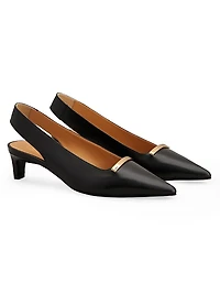 Cuoio 40MM Leather Slingback Pumps