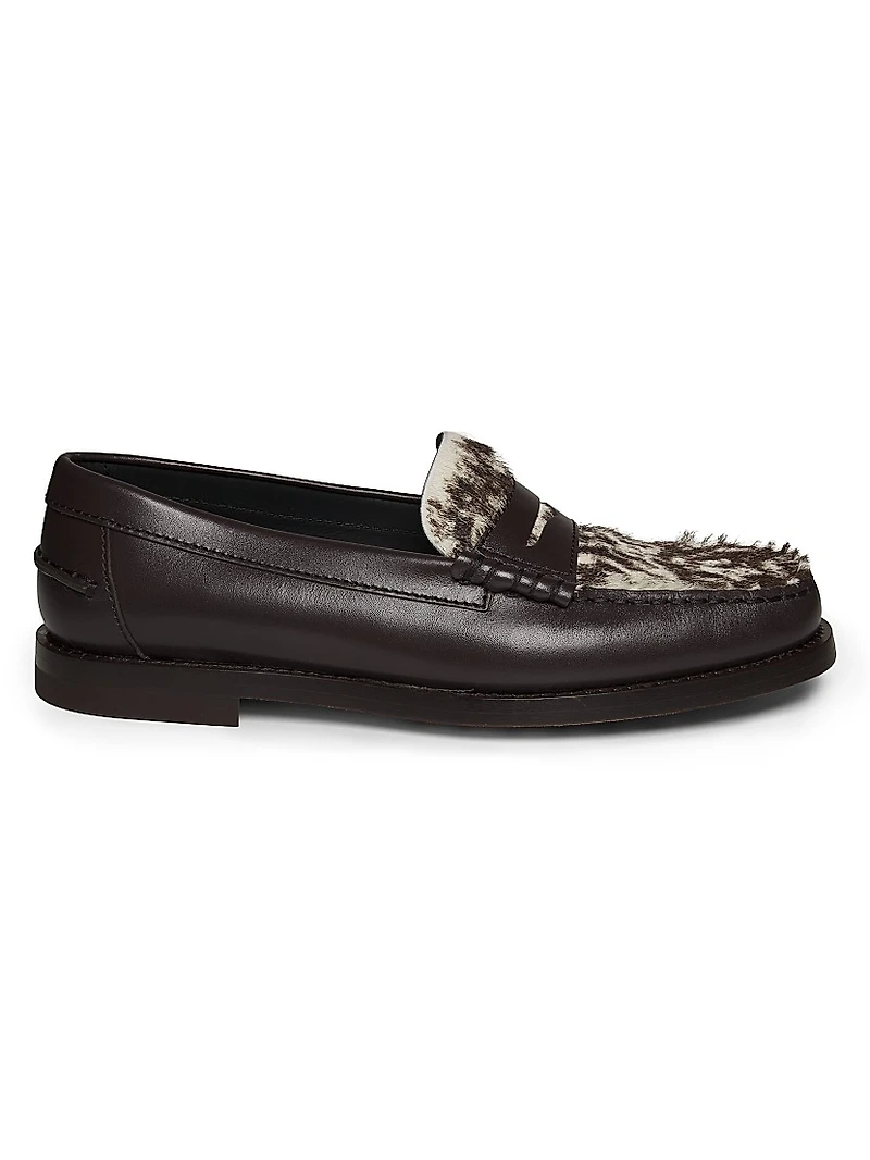 Iniez Pony Hair & Leather Loafers