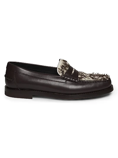 Iniez Pony Hair & Leather Loafers