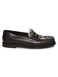 Iniez Pony Hair & Leather Loafers