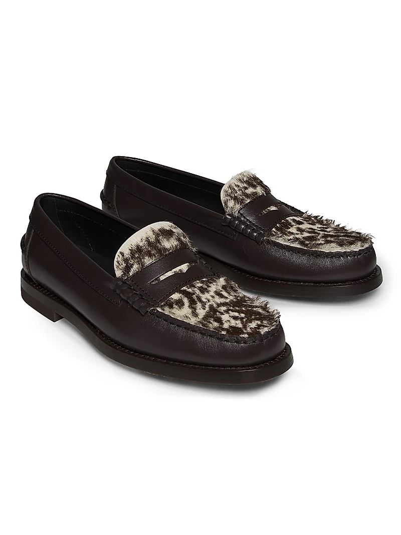 Iniez Pony Hair & Leather Loafers