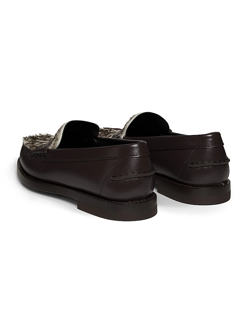 Iniez Pony Hair & Leather Loafers