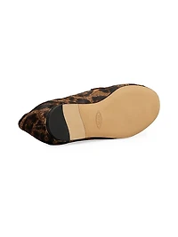 Animal-Printed Pony Hair Bit Loafers