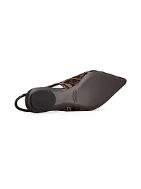 Pony-Effect Leather Slingback Ballerina Flats