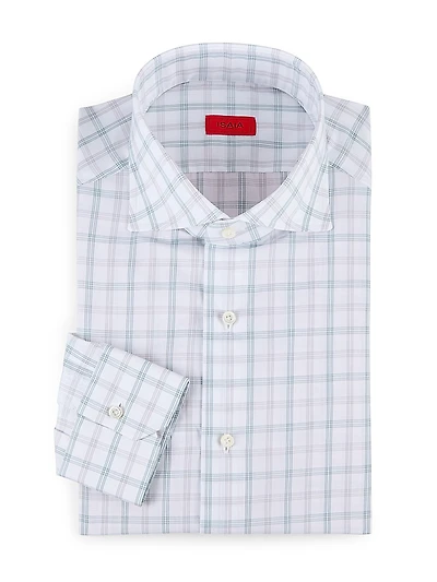 Plaid Cotton Button-Front Shirt