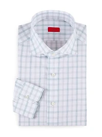 Plaid Cotton Button-Front Shirt