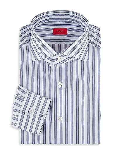 Classic Striped Italian Button-Front Shirt