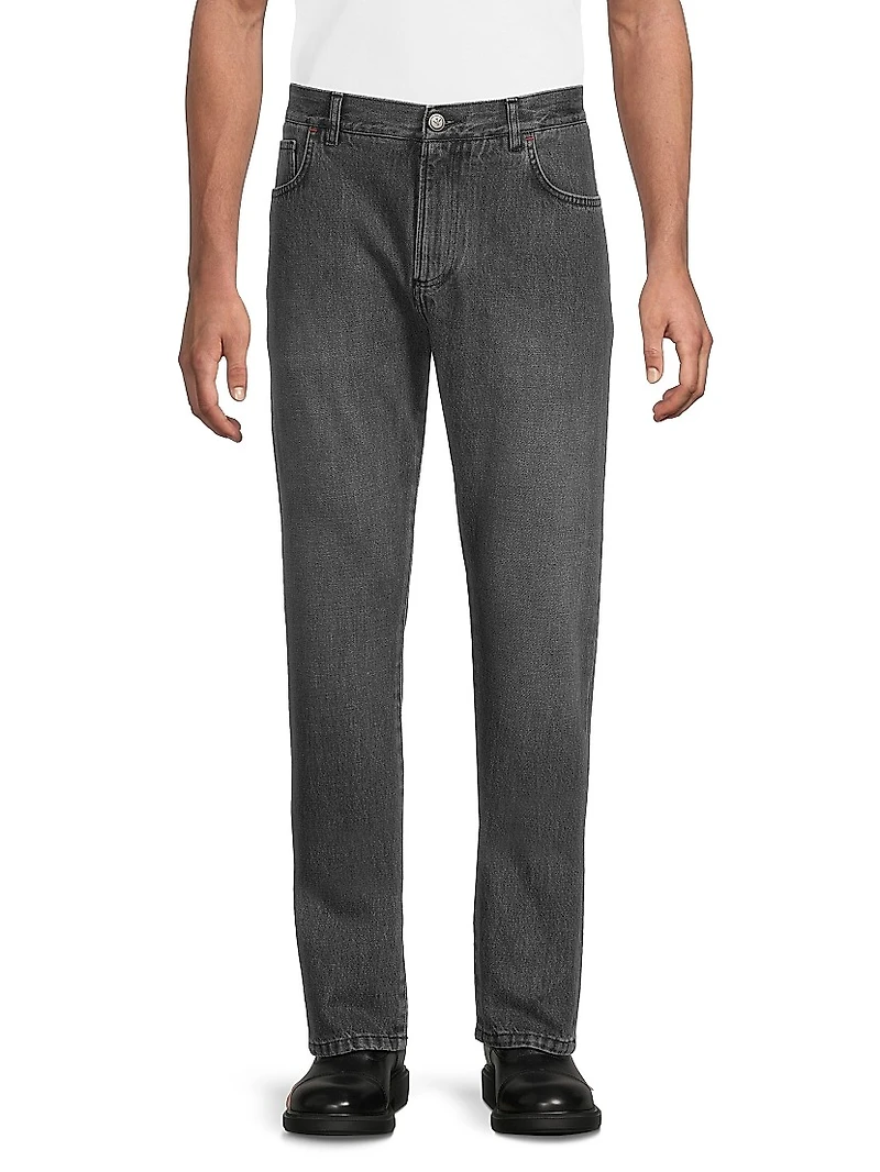 Slim-Fit Straight-Leg Jeans