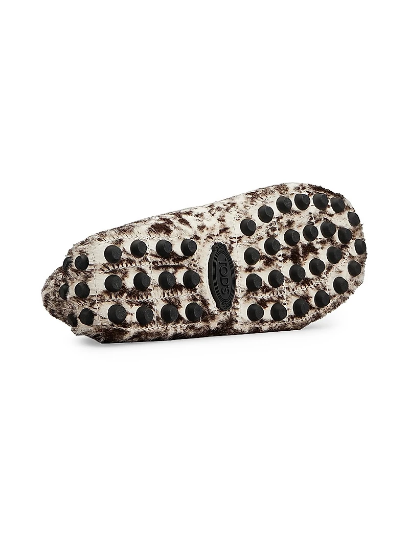 Gommino Bubble Printed Pony Hair Driving Loafers