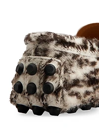 Gommino Bubble Printed Pony Hair Driving Loafers