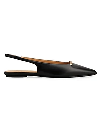 Cuoio Leather Slingback Ballerina Flats