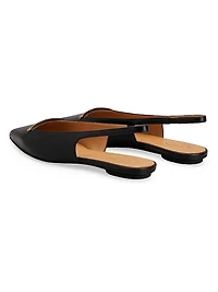 Cuoio Leather Slingback Ballerina Flats