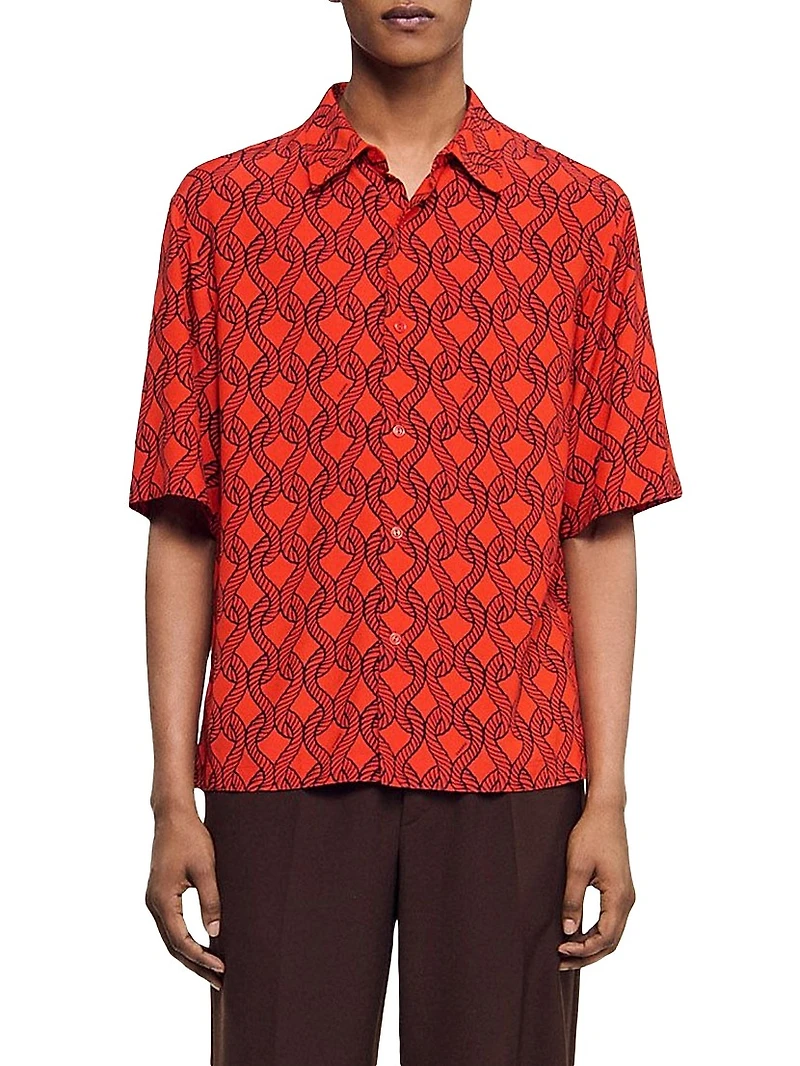 Loose-Fit Rope Print T-Shirt