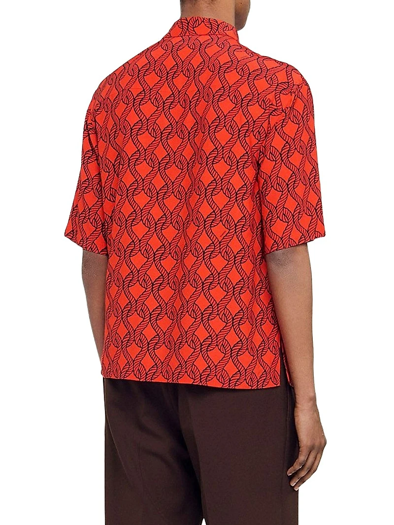 Loose-Fit Rope Print T-Shirt