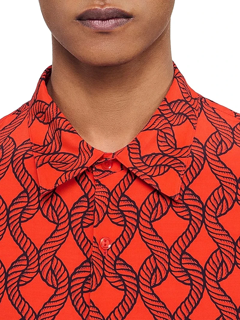 Loose-Fit Rope Print T-Shirt