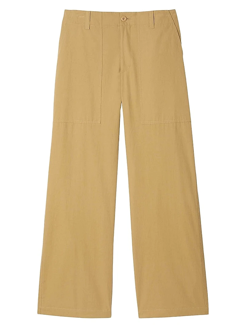 Wide-Leg Cotton Trousers