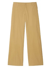 Wide-Leg Cotton Trousers
