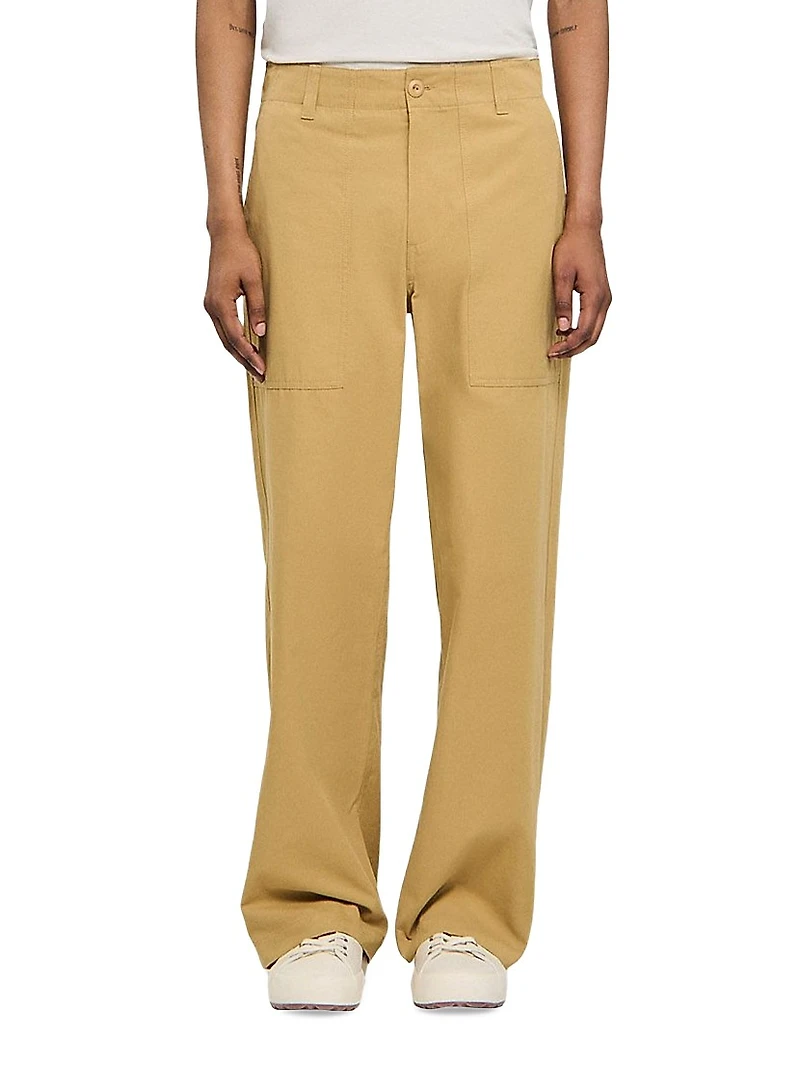 Wide-Leg Cotton Trousers