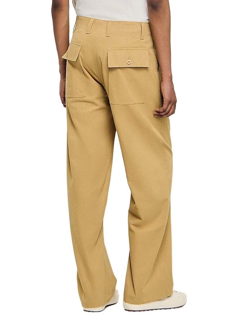 Wide-Leg Cotton Trousers