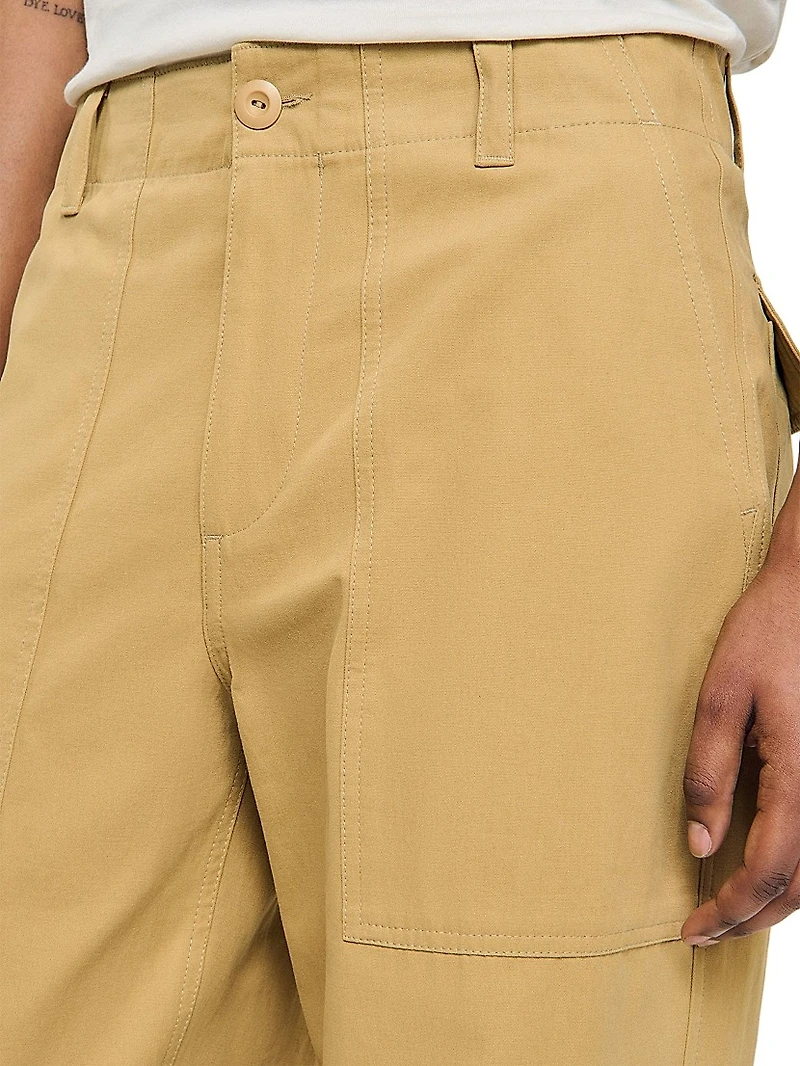 Wide-Leg Cotton Trousers