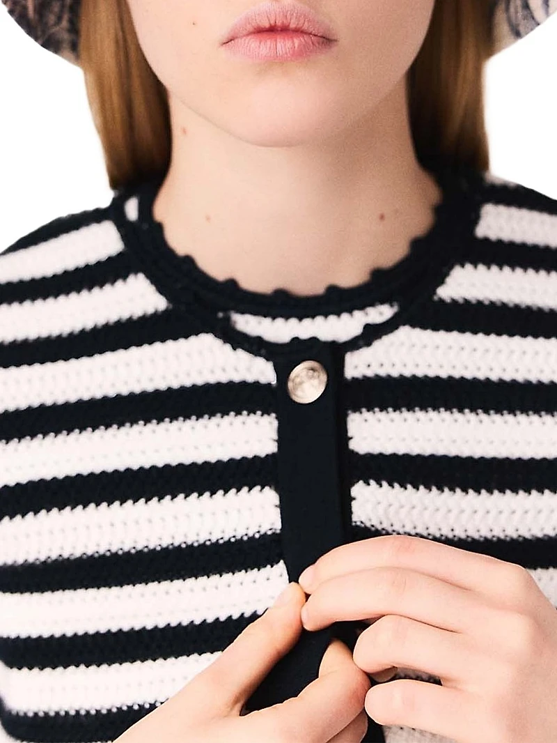 Crocheted Cropped Cardigan