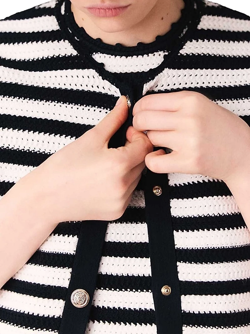 Crocheted Cropped Cardigan