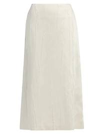 Tiernery Satin Straight Midi- Skirt