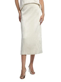 Tiernery Satin Straight Midi- Skirt