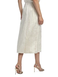 Tiernery Satin Straight Midi- Skirt