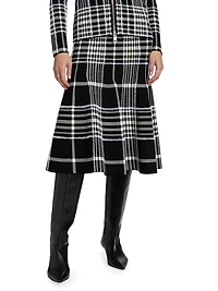 Rory Jacquard Plaid Trumpet Midi-Skirt