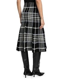Rory Jacquard Plaid Trumpet Midi-Skirt