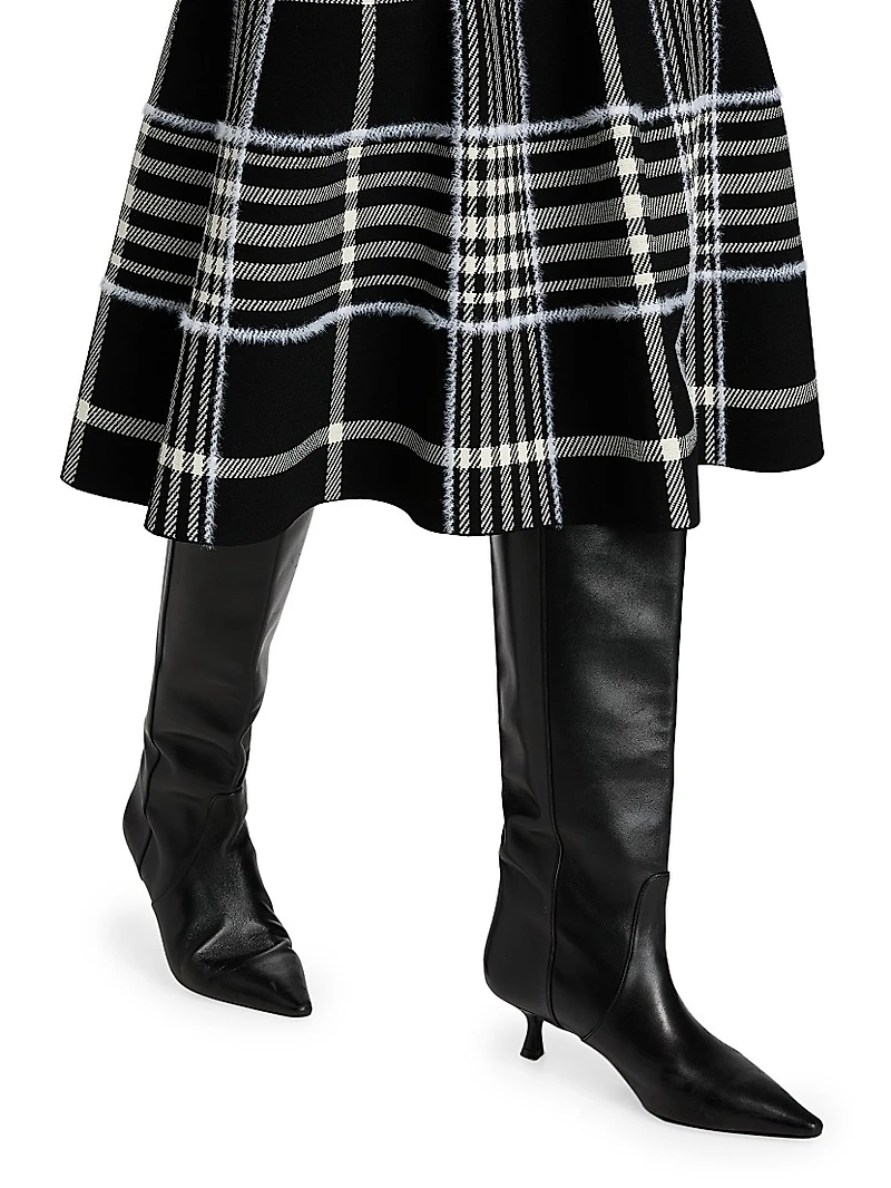 Rory Jacquard Plaid Trumpet Midi-Skirt
