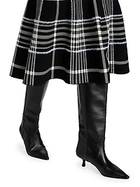 Rory Jacquard Plaid Trumpet Midi-Skirt