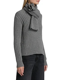 Ryan Cashmere Rib-Knit Scarf Sweater