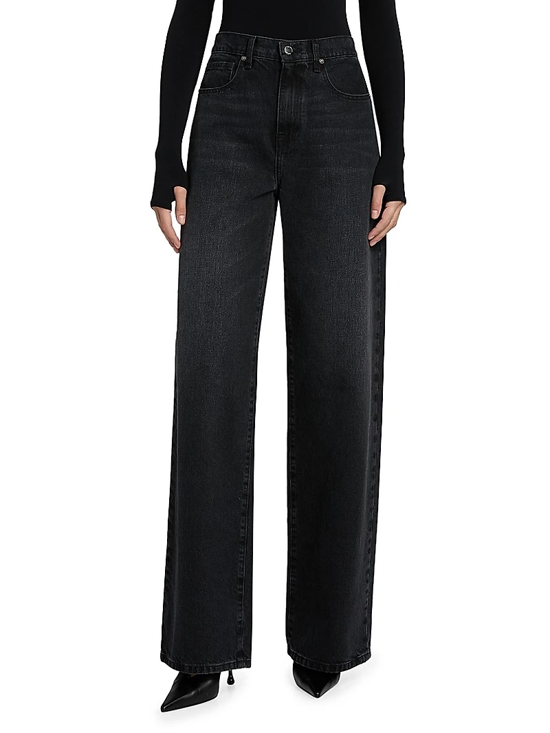 Callan Denim High-Rise Wide-Leg Jeans