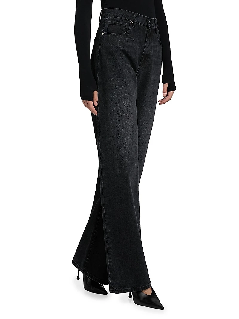 Callan Denim High-Rise Wide-Leg Jeans