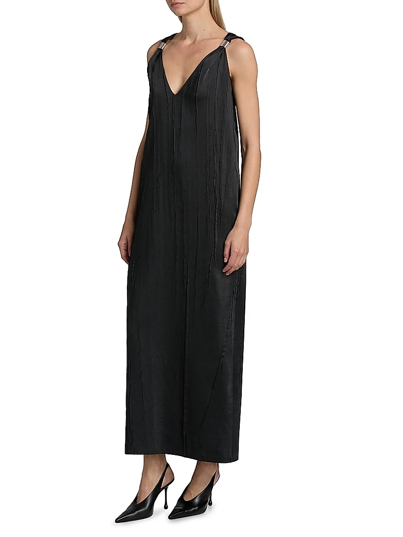 Keke Deep V Shift Midi-Dress