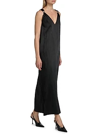 Keke Deep V Shift Midi-Dress