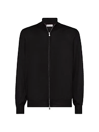 Cashmere and Silk Lightweight Cardigan with Zipper