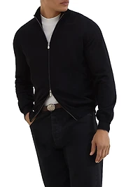 Cashmere and Silk Lightweight Cardigan with Zipper