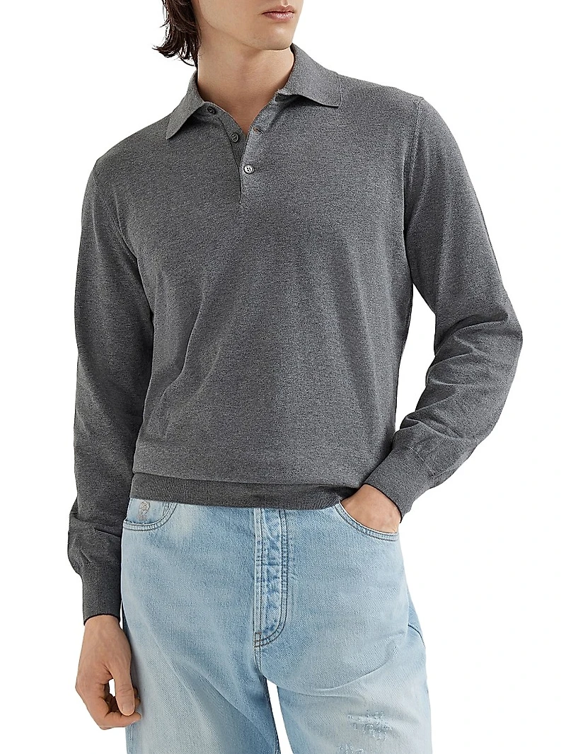Cotton Lightweight Knit Polo Shirt