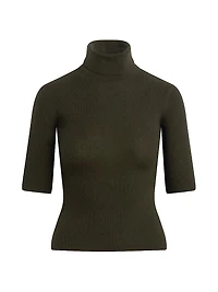 The Amelia Rib-Knit Wool Turtleneck Sweater