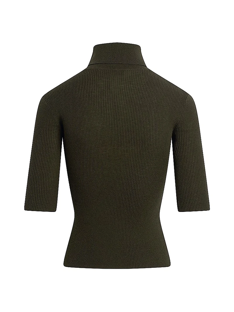 The Amelia Rib-Knit Wool Turtleneck Sweater