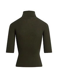The Amelia Rib-Knit Wool Turtleneck Sweater
