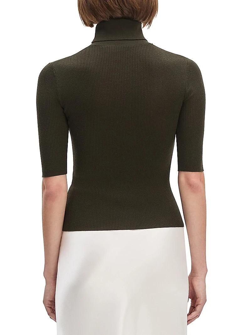 The Amelia Rib-Knit Wool Turtleneck Sweater