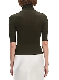 The Amelia Rib-Knit Wool Turtleneck Sweater