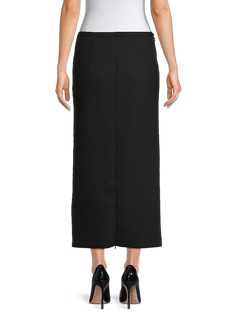 Roux Wool-Blend Maxi Skirt