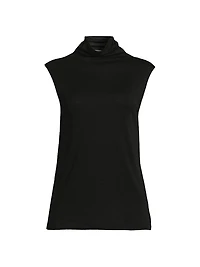 Lilou Mock Turtleneck Sleeveless Wool Top